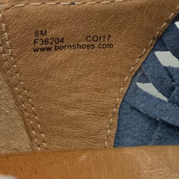 Born Katharina Ankle Booties Blue Suede Women Size 8 Zip Back Boho Distressed - Picture 14 of 14